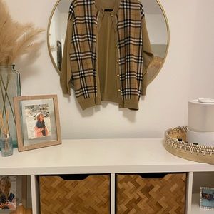 Authentic Vintage BURBERRY lambs wool NOVA CHECK sweater EUC Scotland XL